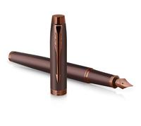 Parker Pens Pluma estilográfica IM - Tinta azul, punta fina, acabado bermellón - Estuche regalo