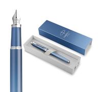 Parker Pluma estilográfica IM Writing Rituals acabado azul degradado con adornos cromados, estuche
