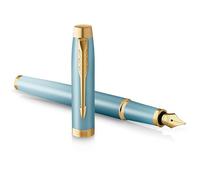 Parker IM Pluma Estilográfica Writing Rituals | acabado verde con degradado adornos dorados | punta media | tinta azul | estuche de regalo