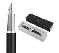 Parker IM Premium Pluma estilográfica | Colección Legacy of Flight | Acabado cromado | Plumín medio | Tinta azul | Caja de regalo