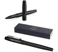 Parker IM Professionals Monochrome - Bolígrafo de tinta líquida con grabado | Lápiz premium | Caja de regalo | Mina negra | Regalo personalizado | Nombres | Cumpleaños (Negro mate)
