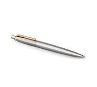 Parker Pens Bolígrafo de gel Jotter Acero inoxidable detalle dorado Punta mediana tinta negra 0,7 mm