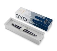 Parker Jotter Bolígrafo | Edición Especial | Sydney Azul con detalles cromados | Tinta Azul | Estuche de Regalo