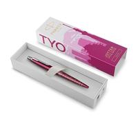 Parker Jotter Bolígrafo | Edición Especial | Tokyo Rosa con detalles cromados | Tinta Azul | Estuche de Regalo
