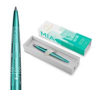 Parker Jotter Bolígrafo | Edición Especial | Turquesa Miami con borde cromado | Punta media | Tinta azul | Estuche de regalo