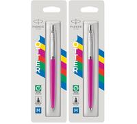 PARKER Jotter Originals Colección de bolígrafos, acabado clásico magenta, punta mediana, tinta azul, una unidad (Paquete de 2)