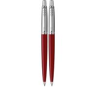 PARKER Jotter Originals Colección de bolígrafos, acabado clásico rojo, punta mediana, tinta azul, una unidad (Paquete de 2)