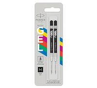 Parker Jotter Originals recambios de tinta de gel | Recambios de tinta de gel negra | punta mediana (0,7 mm) | 2 unidades
