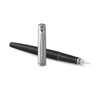 Parker Pluma estilográfica Jotter Bond Street Black, plumín mediano, tinta azul, estuche de regalo