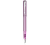 Parker Pluma estilográfica Vector XL, laca lila metálica, plumín mediano, carga por cartucho