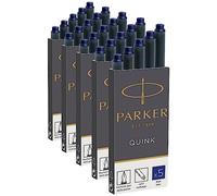 Parker Quink - Cartuchos de tinta (5 paquetes de 25 unidades), color azul real