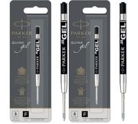 PARKER QUINK recambio de tinta de gelpunta fina (0,5 mm) negrouna unidad (Paquete de 2)