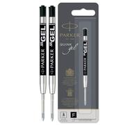 Parker Quink - Recambios de bolígrafo de metal de gel, punta fina de 0,5 mm, tinta negra, paquete de 2