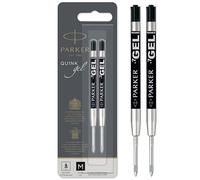 Parker Pens recambios de tinta de gel QUINK punta mediana (0,7 mm) tinta negra 2 unidades
