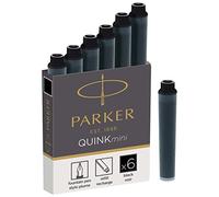 Parker QUINK recambios para plumas estilográficas | cartuchos cortos | tinta negra | paquete de 6