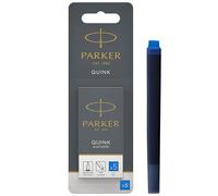 Parker QUINK recambios para plumas estilográficas | cartuchos largos de tinta azul lavable | blíster de 5