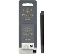 Parker QUINK recambios para plumas estilográficas | cartuchos largos | tinta negra | blíster de 5