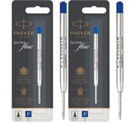 Parker Recambios de tinta para bolígrafos | punta fina | tinta azul | paquete de 2