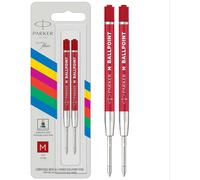 PARKER Recambios De Tinta Para Bolígrafos Punta Mediana Tinta Roja Paquete De 2