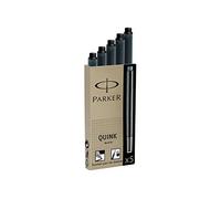 Parker Tinte für Füllhalter Quink Tintenpatrone, schwarz, 5 Patronen