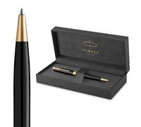 Parker Sonnet bolígrafo | lacado en negro con adorno dorado | punta media | en estuche de regalo