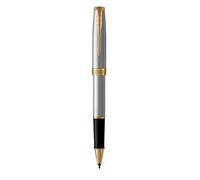 Parker Sonnet bolígrafo roller | acero inoxidable con adorno dorado | punta fina | en estuche de regalo