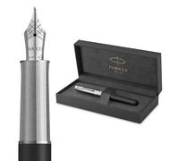 Parker Sonnet Pluma estilográfica | Colección Legacy of Flight | Plumín medio de oro de 18k | Tinta negra | Acabado cromado | Caja de regalo