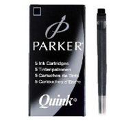 Parker Tinte für Füllhalter Quink Tintenpatrone, schwarz, 5 Patronen