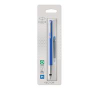 Parker Vector pluma estilográficacolor azul con adorno cromadoplumín medianotinta azulen blíster