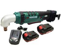 PARKSIDE® Atornillador de impacto angular inalámbrico de 20 V, modelo PAWS 20-Li / Incluye 2 baterías (2 Ah) y un cargador (2,4 A) + Cinta métrica HEADNMORE®, lápiz de carpintero y llavero