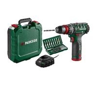 Parkside - Atornilladora taladradora recargable 12 V PARKSIDE X 12 V Team con batería de litio 2,0 Ah, 35 Nm y 19 niveles de par para madera, metal y plástico