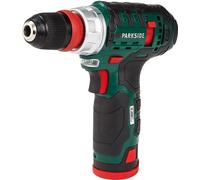 PARKSIDE® Taladro atornillador inalámbrico »PBSA 12 C2«, con batería de iones de litio de 12 V, y luz LED