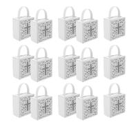 Parliky 25 Piezas Cajas de Obsequio con Corte de Cruz Hueca, 25 Unidades para Eventos Religiosos, Fiestas Cristianas y Comuniones, Cajas de Papel con Asas para Bodas y