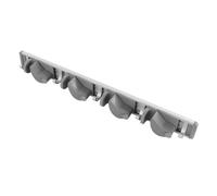 Parliky Estante para Escobas de Pared Cuatro Ganchos de Aluminio y Estructura de Aluminio Espacial y Abs, Fácil de Instalar Hogar y Jardín