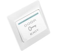 Parliky Pulsador de apertura de puerta con reajuste automático y placa de pared white para sistemas de control de acceso en oficinas y bibliotecas