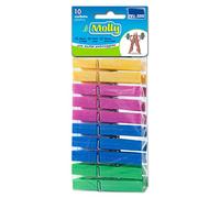 PARODI & PARODI 10 Pinzas de la Ropa de plástico de Colores Resistente, Pinzas para la Ropa, Set 10 Unidades