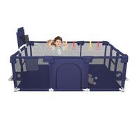Parque de bebé grande interior exterior con base antideslizante, parque de bebé de tela Oxford, recinto de juegos, 50 bolas 4 ventosas, 180 x 120 x 66 cm, azul marino