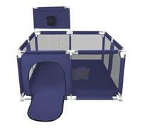 Parque infantil plegable con 50 bolas de juego y 8 ventosas, parque infantil seguro de tela Oxford, antideslizante y antigolpes, parque de ocio interior para bebé (ocultar el azul)