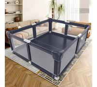 Parque infantil plegable grande de 150 x 180 cm con puerta para bebés y | Malla transpirable portátil fácil de instalar, incluye bolsa de viaje 50 bolas oceánicas
