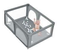 Parque para bebés - Patio extra grande para niños pequeños, zona de juegos segura para el interior. Malla transpirable en los lados, con 50 bolas, fácil montaje y almacenamiento