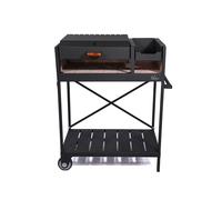 Parrilla Barbacoa de Carbon Parana Premium Portatil Con Brasero Ruedas y Tapa, color Negro 111x102x58 cm 86 k