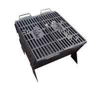 Parrilla Barbacoa Fogonero De Carbon Grill Huapi 50 Desarmable Desmontable Cuadrado Uso Exterior. Color Gris Oscuro. 40x53x58 cm 28 k