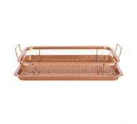 Parrilla de acero azulado, 30 cm, antiadherente, para superficie fácil de | acero inoxidable, malla reforzada, dimensiones 30x22x5.5cm, construcción, fácil limpiar