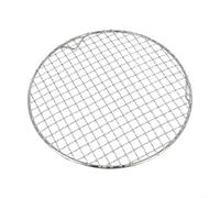 Parrilla de acero inoxidable redonda de 27 cm, rejilla de repuesto para carbón vegetal, gas, parrilla eléctrica, camping, exterior, barbacoa, accesorios, resistente, apta para lavavajillas, plata (D25