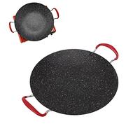 Parrilla de barbacoa coreana, sartén de barbacoa coreana, sartén de barbacoa coreana antiadherente con mango antiquemaduras Placa redonda para barbacoa para estufa de gas de cerámica (38 cm)