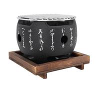 Parrilla de barbacoa de estilo japonés Estufa de carbón redonda portátil Calentamiento rápido Cocina uniforme para acampar Reuniones familiares Aleación de aluminio compuesta (S)
