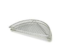 Parrilla de Barbacoa Desmontable Redonda de Acero Inoxidable | Malla de Alambre, Cocción Uniforme y Superficie Lisa, Uso Exterior y Cocina, Color Plata