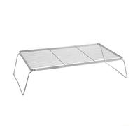 Parrilla de Barbacoa Plegable Trapezoidal Portátil con Rejilla Elevada y Soporte Ajustable de Dos Posiciones en Acero Inoxidable 201 Adecuada para Camping Senderismo Pesca Playa Jardín, 50 Cm