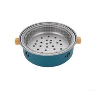 Parrilla de carbón compacta portátil con diseño plegable - Acero resistente al calor al aire libre, camping, picnic, jardín, barbacoa, unidad ligera (azul marino)