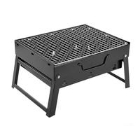 Parrilla de carbón de acero portátil plegable para cocinar al aire libre, camping, picnic, jardín, eventos, color negro, 35 x 27 cm